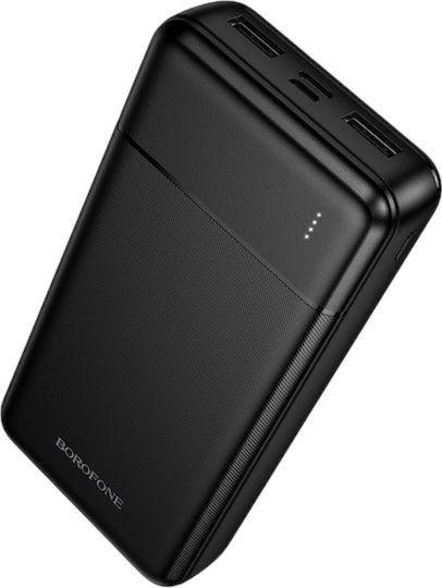 Borofone BJ88A Power Bank 20000mAh mit 2 USB-A Ausgangsanschlüsse und USB-C Ausgangsanschluss Schwarz