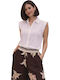 Sleeveless Women's Shirt White Striped