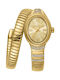 Roberto Cavalli Snake Womens Battery Watch with Gold Metal Bracelet