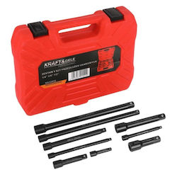 Kraft&dele Kd12532 Impact Extension Set 1/4" 3/8" 1/2" 9 Pieces