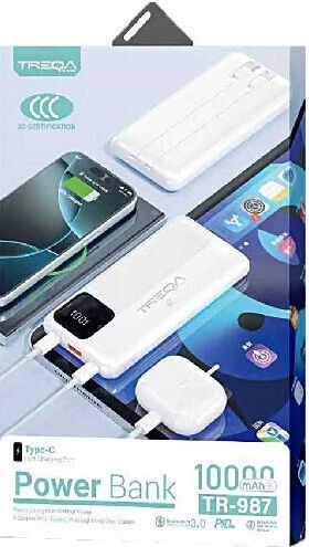 Treqa TR-987 Power Bank 10000mAh Λευκό