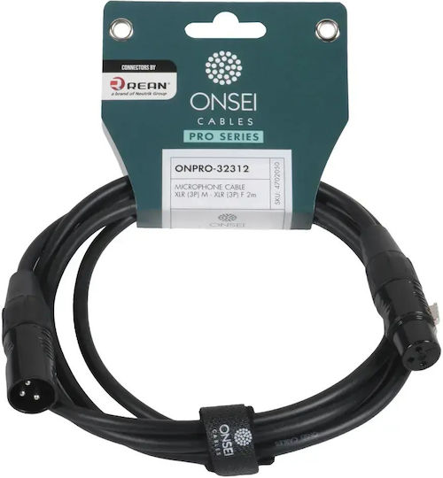Onsei XLR Cable XLR Male - XLR Female Black 2m