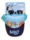 Bluey Palariu Copii Jockey Tesatura Cu Protectie Solara Albastru