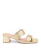 Mules With Chunky Low Heel In Gold Colour SJ-JX-07-26ML-Gold