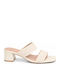 Mules With Chunky Low Heel In Ecru Colour SJ-JX-07-26ML-ECRU