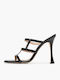 Mules From Patent Leather With High Heel In Black Colour