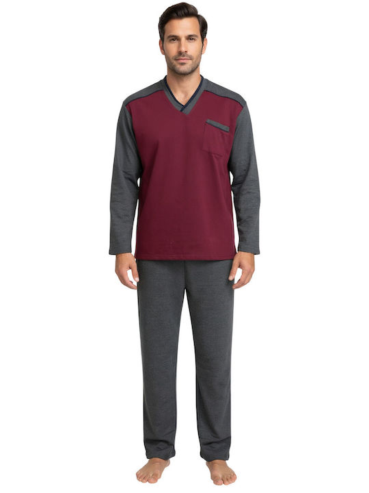 Collection Winter Men's Pyjama Blouse Burgundy