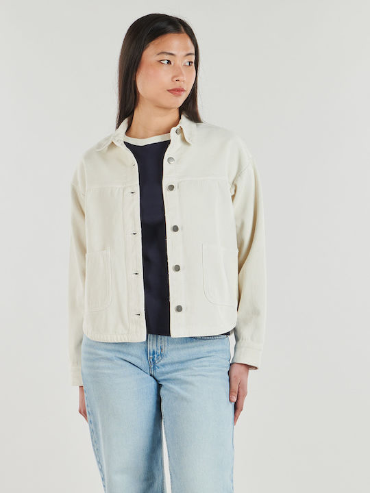 Jdy Langärmeliges Damen Denim Puckemiso Beige