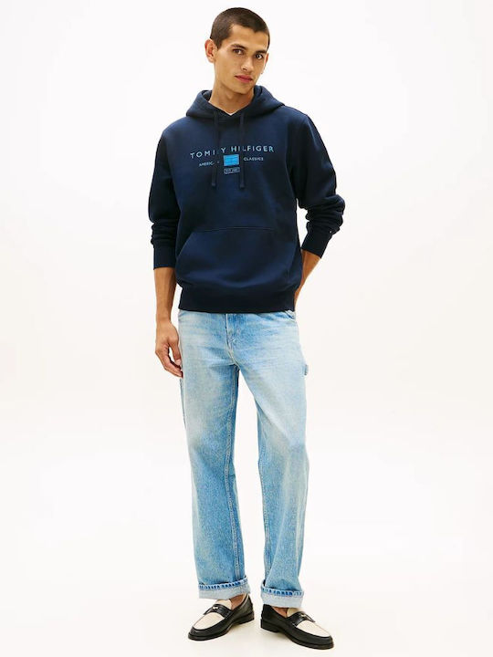 Sweatshirt with Hood Navy Blue