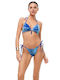Bikinihosen Slip mit Schnürung Blau