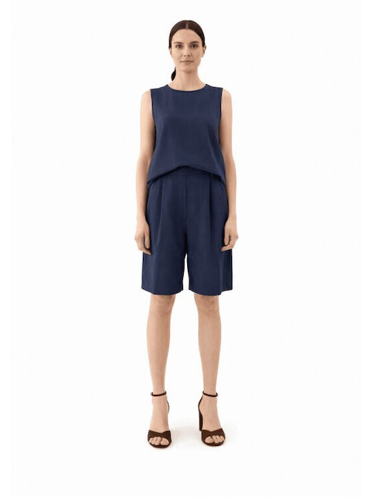 Moutaki Damen Bermudas Leinen Marineblau
