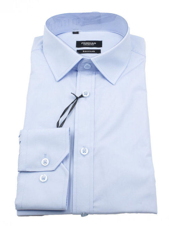 Long Sleeve Shirt in Regular Fit Light Blue PANAMA CC-5/L Blue