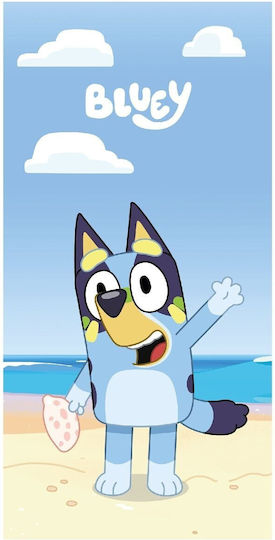 Bluey Παιδική Πετσέτα Θαλάσσης Γαλάζια 140x70εκ.