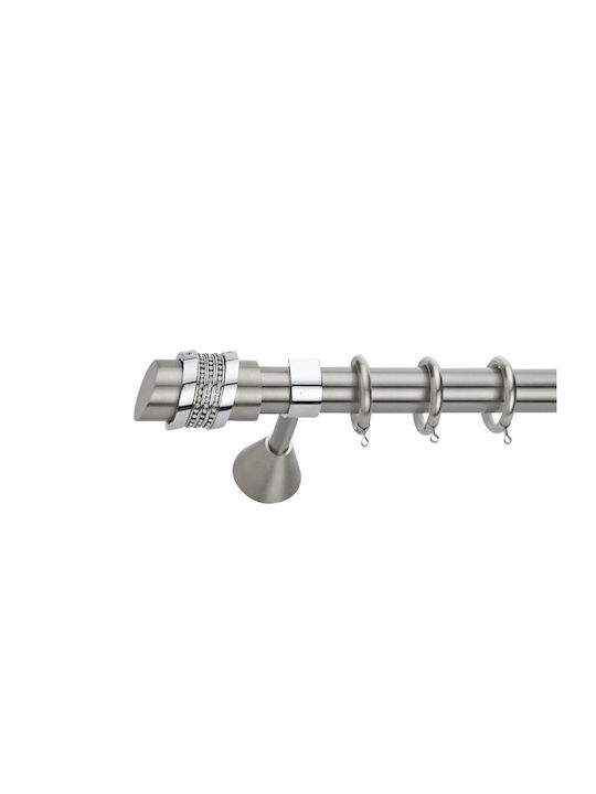 Best Bară Metalică Pentru Perdele B015 Dublă cu Șină Φ20mm 160cm Argintie