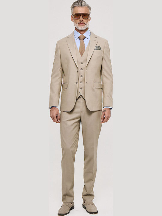 Men's Groom's Beige Suit