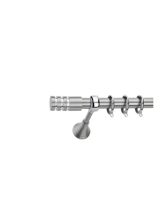 Best Bară Metalică Pentru Perdele B023 Dublă Cu Șină Φ20mm 160cm Argintie