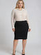 Pencil High Waist Midi Black Skirt