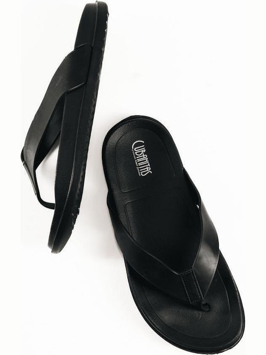Cubanitas Slapi Bărbați Flip Flops Negri