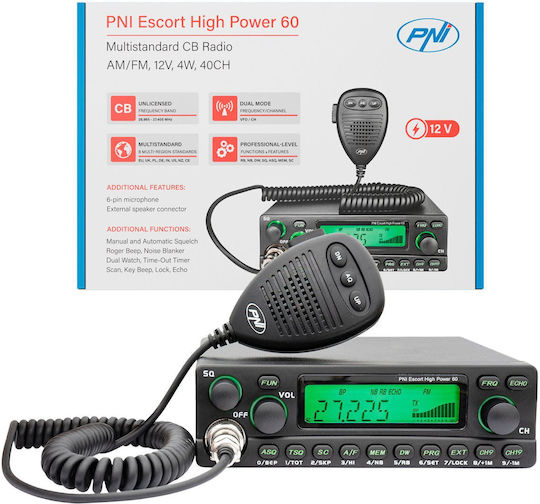 PNI Escort 60 CB Auto 60W cu Ecran Monocrom