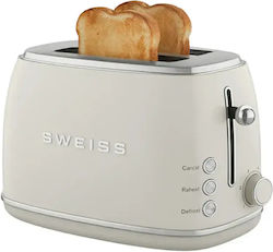 Sweiss Toaster 2 Slots 850W Beige