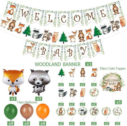 Woods Children's Party Decoration Set 45 Pieces