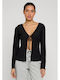 Women's Knitted Cardigan in Black Colour