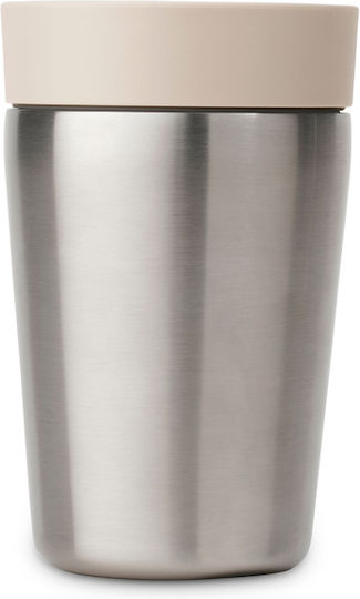 Brabantia Recycelbare Thermosflasche Rostfreier Stahl 200ml Weiches Beige