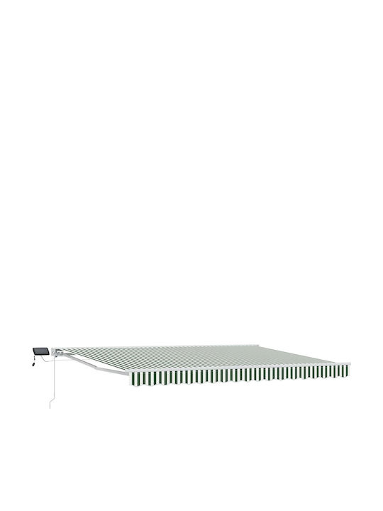 vidaXL Τέντα Βεράντας με Led Πράσινη 5x3m