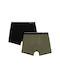 Minerva Solid S26 Kids Set with Boxers Black-Khaki 2pcs