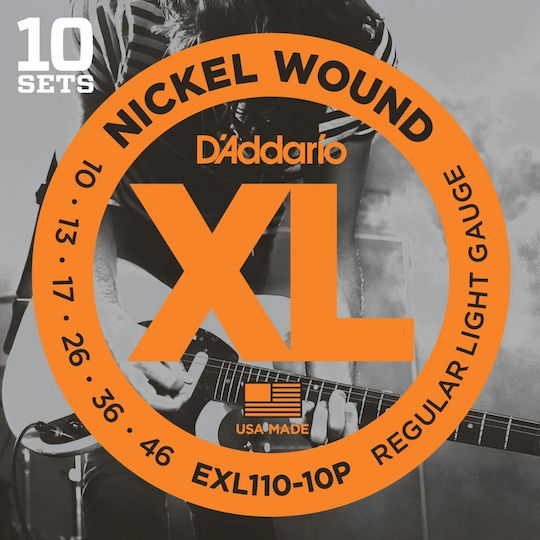 Daddario Set Nickel Wound Electric Guitar Strings 10 - 46