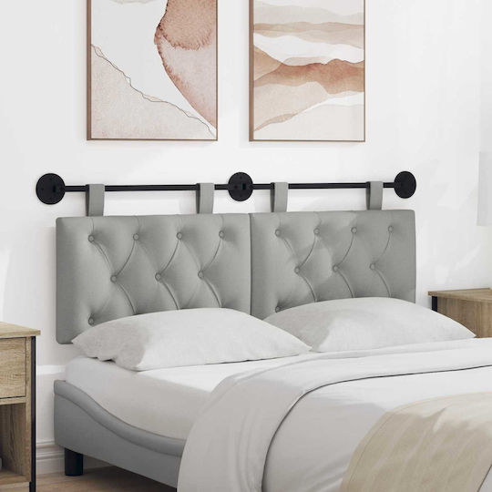 vidaXL Stoff-Kopfstütze für Betten Grau 150x55cm