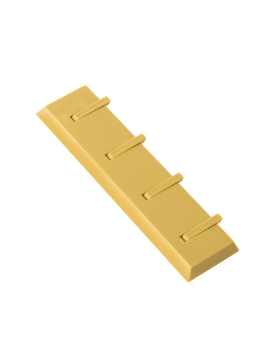 Стенна Закачалка Порти 4 Места Жълта 21x5.5cm