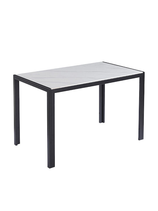 Evelyn Esstisch mit Keramikoberfläche Weiß 120x70x75cm