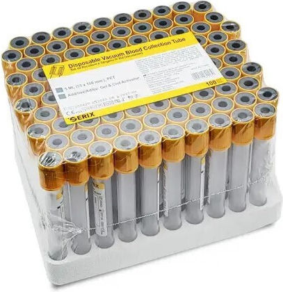 Vakuum Blutentnahme Βιοchemische Untersuchungen 5 Ml Gerinnungsaktivator & Gel Separator Τζελ Διαχωρισμού