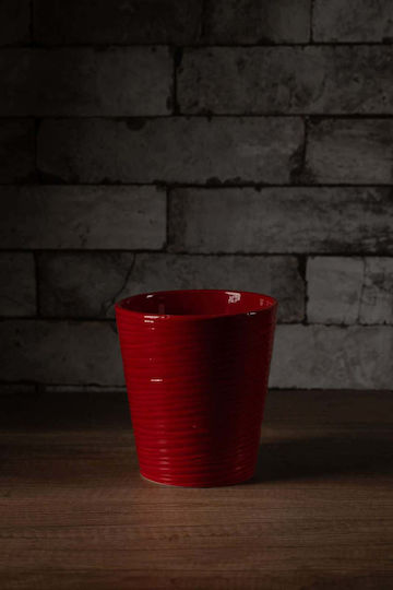 Red Ceramic Decorative Plant Pot 13/14cm