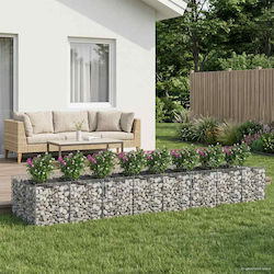 vidaXL Gabion Box Pentru Garduri De Grădină Din Oțel 400x100x60cm 3 Bucăți Argintiu