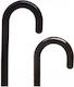 Wooden Walking Stick Round Handle Black