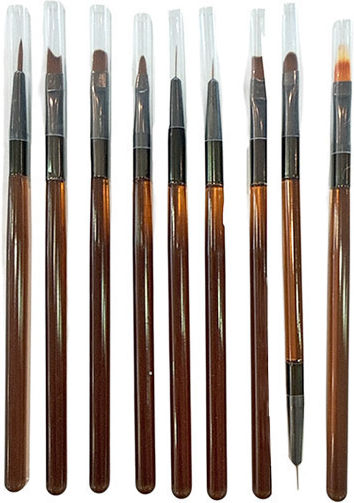 Beauty Salon Nail Brushes Nail Art Set 9pcs