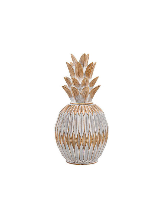 Tabletop Decor Pineapple Fylliana Fl25261 Natural Brown White Patina Color 10x10x22cm