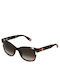 Furla Unisex Sunglasses With Brown Tartaruga Horn-Rimmed Frame And Brown Gradient Lens SFU470 01AY
