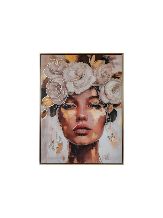 Canvas Painting Plastic Frame Fylliana Fl7499 Brown Beige Gold 60x80cm