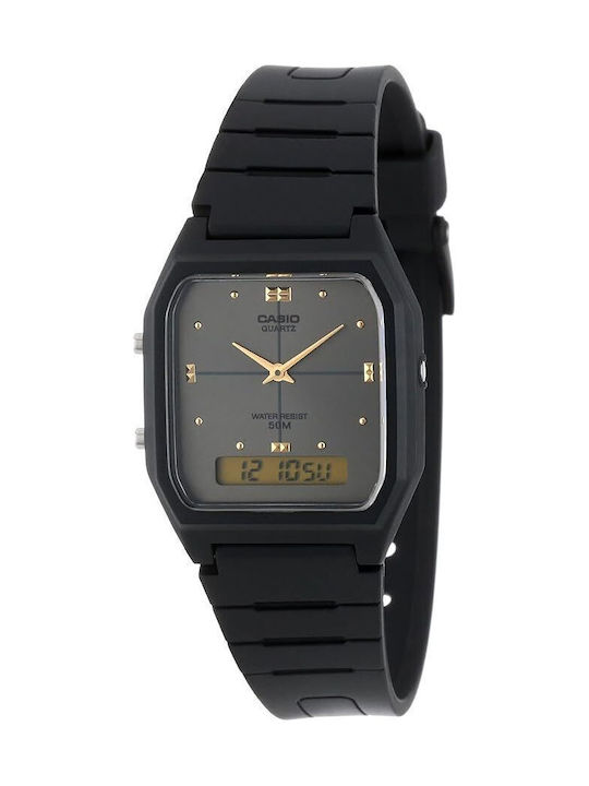 Casio Мъжки Часовник 34mm На Батерия със Сива Каучукова Каишка