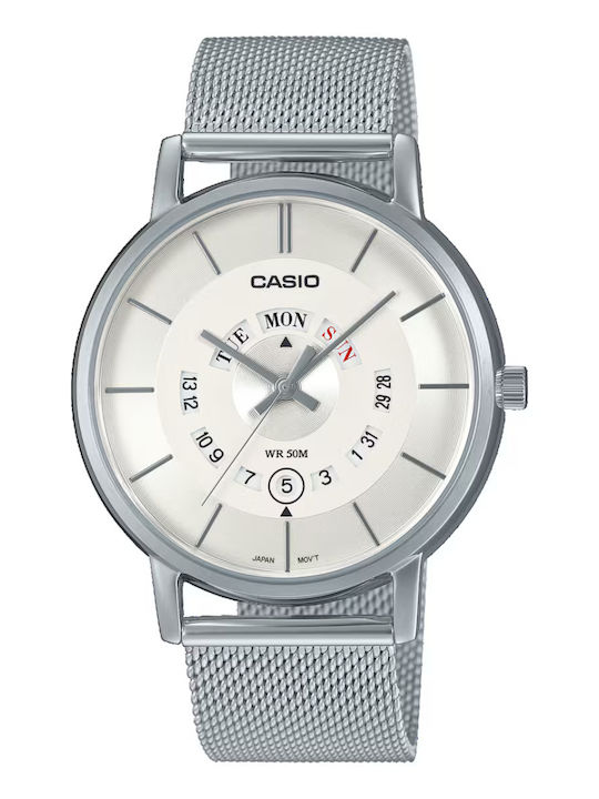 Casio Collection Digital Men's Watch 40mm Battery with White Metal Bracelet