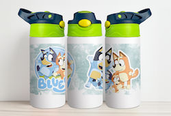 Hoper Kinder Trinkflasche Thermos Bluey 360ml Weiß Personalisierung