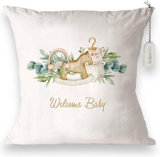 Wooden Horse Welcome Baby Decorative Pillows