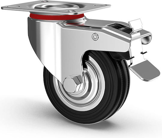 Bakaji 02839293 Drehende Räder aus Gummi mit Bremse 90x80mm