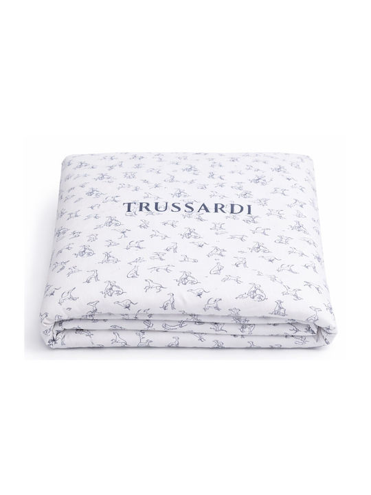 Trussardi Cotton Nursery Swaddling Blanket White 80x80cm
