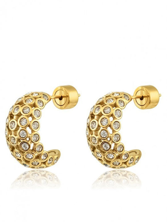 MÉRBABE Earrings Made of Gold Plated Steel with Stones