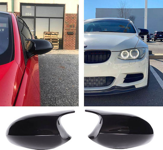Carro 234926 Задни Корички За Огледала Bmw 1 E87 E81 E82 E88 3 E90 E91 05-08 E92 E93 06-10 M3/m4 Look Черни Лъскави 2 Бройки