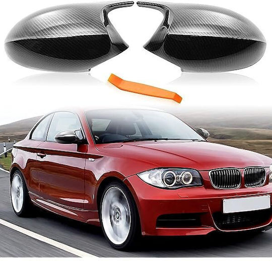 Carro 234927 Задни Корички За Огледала Bmw Серия 1 E87 E81 E82 E88 2010-2015 Серия 3 E90 E91 2008-2011 E92 E93 2010-2013 M3/m4 Look Карбон Черни 2 Бройки